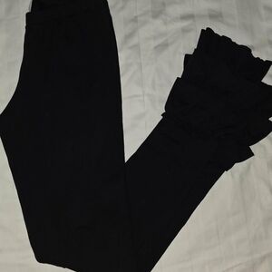 Black Ruffle Hem Pants
